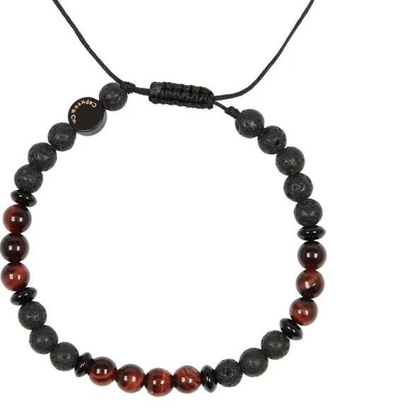 Caputo & Co. Lava Gemstone Red Tiger Eye Adjustable Bracelet NWT - Picture 1 of 8